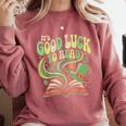 Groovy It's Good Luck To Read St Patrick's Day Book Lucky Comfort Colors Sweatshirt Orchid Groovy It's Good Luck To Read St Patrick's Day Book Lucky Comfort Colors Sweatshirt Orchid