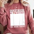 Guestbook 7th Birthday 7 Year Old Born 2018 Bday Comfort Colors Sweatshirt Orchid