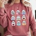 Halloween Ghosts Reading Books Pattern Spooky Kawaii Anime Comfort Colors Sweatshirt Orchid