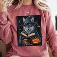 Halloween Girls Boys Cute Wolf Book Pumpkin Kids Halloween Comfort Colors Sweatshirt Orchid Halloween Girls Boys Cute Wolf Book Pumpkin Kids Halloween Comfort Colors Sweatshirt Orchid