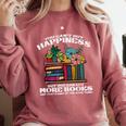 Happiness More Books Read Reading Librarian Men Women Kids Comfort Colors Sweatshirt Orchid