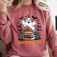 Haunted By My TBR Boo Halloween Book Lover Librarian Comfort Colors Sweatshirt Orchid Haunted By My TBR Boo Halloween Book Lover Librarian Comfort Colors Sweatshirt Orchid