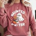 Haunted By My TBR Cute Ghost Book Reading Teacher Halloween Comfort Colors Sweatshirt Orchid Haunted By My TBR Cute Ghost Book Reading Teacher Halloween Comfort Colors Sweatshirt Orchid