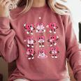 Heart Reading Books Valentine Teacher Boy Girl Book Lover Comfort Colors Sweatshirt Orchid