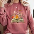 Helping Little Minds Grow Floral Book Education SPED Teacher Comfort Colors Sweatshirt Orchid