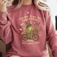 On My Way To Hoard Books And Cause Chaos Tom Foolery Frog Comfort Colors Sweatshirt Orchid
