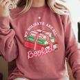 My Holidays Are All Booked Christmas Reading Books Bookish Comfort Colors Sweatshirt Orchid