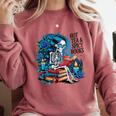 Hot Tea & Spicy Books Skeleton Reader Comfort Colors Sweatshirt Orchid