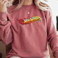 Hot Wheels Comic Book Fire Logo Comfort Colors Sweatshirt Orchid Hot Wheels Comic Book Fire Logo Comfort Colors Sweatshirt Orchid