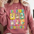HUGvyn Happy 100 Days Of School Teacher Goose Preppy Books Comfort Colors Sweatshirt Orchid
