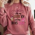 Iced Coffee & Reading Smut Books Girly Spicy Novels Comfort Colors Sweatshirt Orchid