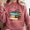 I'm With The Banned Read Banned Books Bookworm Men Women Comfort Colors Sweatshirt Orchid I'm With The Banned Read Banned Books Bookworm Men Women Comfort Colors Sweatshirt Orchid