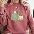 I'm Booked Tonight Cozy Floral Book Lover Graphic Comfort Colors Sweatshirt Orchid