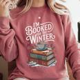 I'm Booked For The Winter Book Lover Comfort Colors Sweatshirt Orchid I'm Booked For The Winter Book Lover Comfort Colors Sweatshirt Orchid