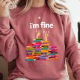 I'm Fine Reading Books Reader Book Lover Librarian Comfort Colors Sweatshirt Orchid I'm Fine Reading Books Reader Book Lover Librarian Comfort Colors Sweatshirt Orchid