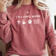 I'm A Simple Woman Jesus Coffee Dog Book Lover Christian Comfort Colors Sweatshirt Orchid