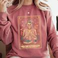 The Introvert Skeleton Tarot Card Coffee Book Lover Comfort Colors Sweatshirt Orchid