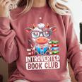 Introverted Book Club Reading Lover Cow Comfort Colors Sweatshirt Orchid