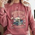 Introverted But Willing To Discuss Books Club Cozy Aesthetic Comfort Colors Sweatshirt Orchid