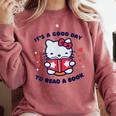 It's a Good Day To Read a Book Cute Cat Book Day Girls Boys Comfort Colors Sweatshirt Orchid It's a Good Day To Read a Book Cute Cat Book Day Girls Boys Comfort Colors Sweatshirt Orchid