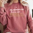 Jolabokaflod Because Books And Hot Chocolate T-Shirt Comfort Colors Sweatshirt Orchid