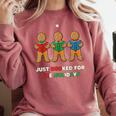 Just Booked For The Holidays Gingerbread Comfort Colors Sweatshirt Orchid
