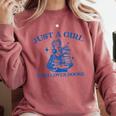 Just a Girl Who Loves Books Book Lover Bookish Comfort Colors Sweatshirt Orchid Just a Girl Who Loves Books Book Lover Bookish Comfort Colors Sweatshirt Orchid