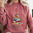 Just a Girl Who Loves Books All Booked For Christmas Comfort Colors Sweatshirt Orchid