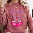 Just A Girl Who Loves Books Butterflies Reading Comfort Colors Sweatshirt Orchid Just A Girl Who Loves Books Butterflies Reading Comfort Colors Sweatshirt Orchid