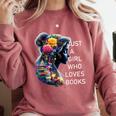 Just a Girl Who Loves Books Comfort Colors Sweatshirt Orchid Just a Girl Who Loves Books Comfort Colors Sweatshirt Orchid