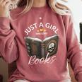 Just A Girl Who Loves Books Witchcraft Spell Book Halloween Comfort Colors Sweatshirt Orchid