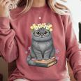 Just A Girl Who Loves Cats & Books Bookish Women Comfort Colors Sweatshirt Orchid Just A Girl Who Loves Cats & Books Bookish Women Comfort Colors Sweatshirt Orchid