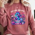 Just A Girl Who Loves Dragons And Books Cute Dragon Reading Premium Tri-Blend Comfort Colors Sweatshirt Orchid