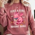 Just A Girl Who Loves Dragons And Books Dragon Reading Lover Comfort Colors Sweatshirt Orchid Just A Girl Who Loves Dragons And Books Dragon Reading Lover Comfort Colors Sweatshirt Orchid