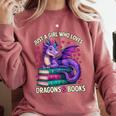 Just a Girl Who Loves Dragons And Books Reading Comfort Colors Sweatshirt Orchid