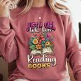 Just A Girl Who Loves Reading Books Comfort Colors Sweatshirt Orchid Just A Girl Who Loves Reading Books Comfort Colors Sweatshirt Orchid