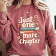 Just One More Chapter Book Reading Floral Teacher Book Lover Comfort Colors Sweatshirt Orchid
