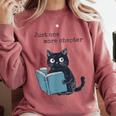 Just One More Chapter Bookworm Cat Book Lover Comfort Colors Sweatshirt Orchid Just One More Chapter Bookworm Cat Book Lover Comfort Colors Sweatshirt Orchid
