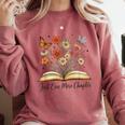 Just One More Chapter Open Book Flowers Comfort Colors Sweatshirt Orchid
