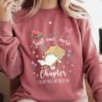 Just One More Chapter I Read Past My Bedtime Cat Book Lover Comfort Colors Sweatshirt Orchid