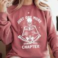 Just One More Chapter Skeleton Reading Bookworm Comfort Colors Sweatshirt Orchid Just One More Chapter Skeleton Reading Bookworm Comfort Colors Sweatshirt Orchid