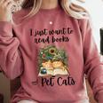 I Just Want To Read Books And Pet Cats Cat Lover Comfort Colors Sweatshirt Orchid I Just Want To Read Books And Pet Cats Cat Lover Comfort Colors Sweatshirt Orchid