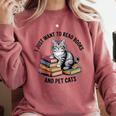 I Just Want To Read Books And Pet Cats Raglan Baseball Tee Comfort Colors Sweatshirt Orchid I Just Want To Read Books And Pet Cats Raglan Baseball Tee Comfort Colors Sweatshirt Orchid