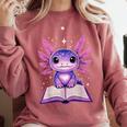 Kawaii Axolotl Cute Axolotls Reading Book Comfort Colors Sweatshirt Orchid Kawaii Axolotl Cute Axolotls Reading Book Comfort Colors Sweatshirt Orchid