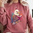 Kawaii Eagle Reads Book Reading Library Book Bookworm Comfort Colors Sweatshirt Orchid
