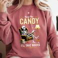 Keep The Candy I'Ll Take Books Halloween Comfort Colors Sweatshirt Orchid