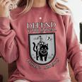 Knight Cat Defend Your Public Library Book Lover Comfort Colors Sweatshirt Orchid