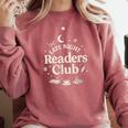 Late Night Readers Club Moon & Stars Book Lover Comfort Colors Sweatshirt Orchid