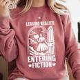 Leaving Reality Entering Fiction Bookish Book Reading Comfort Colors Sweatshirt Orchid Leaving Reality Entering Fiction Bookish Book Reading Comfort Colors Sweatshirt Orchid