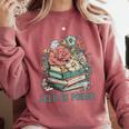 Leer ES Poder Cute Floral Spanish Teacher Book Reading Comfort Colors Sweatshirt Orchid